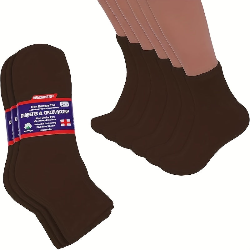 6-Pair Unisex Non-Binding Diabetic Crew Socks