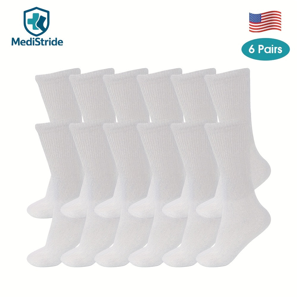 White Diabetic Socks，Non-restrictive，Moisture Wicking，Seamless toe，Suitable for sensitive feet