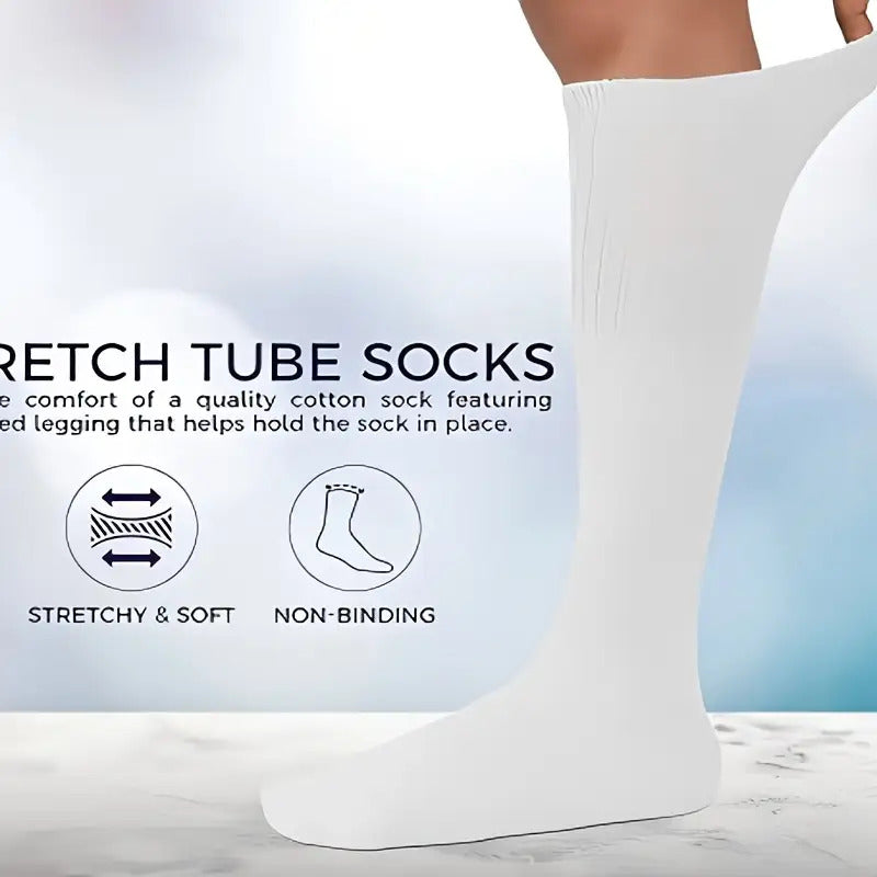 6Double Men's Thickened Sports Over-the-Knee Socks - Elastic Support，Non-Slip Design，Comfortable all day long - Suitable for fitness、Running、Hiking and casual wear - Available in Plus Size and Tall Sizes - High Quality Fabric