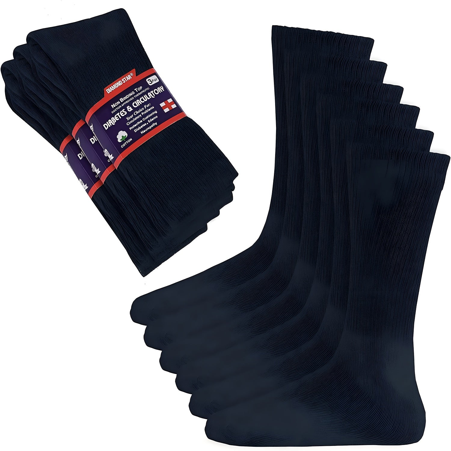 18Double Socks - Unfettered Circular Buffering，Soft and unrestricted open design，Suitable for neuropathy、Blood circulation issues，Daily and Special Care - Unisex（Multi-color packaging：Gray/Black/Beige/Purplish Blue）- Ideal choice for diabetic patients and