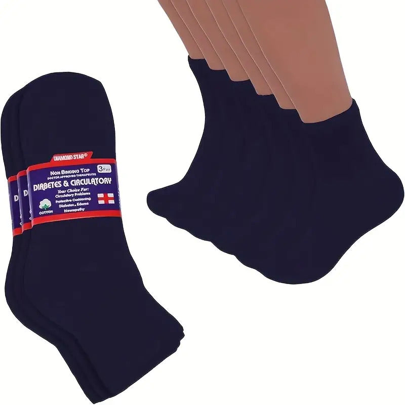 6-Pair Unisex Non-Binding Diabetic Crew Socks