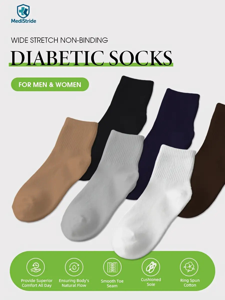 18Double Socks - Unfettered Circular Buffering，Soft and unrestricted open design，Suitable for neuropathy、Blood circulation issues，Daily and Special Care - Unisex（Multi-color packaging：Gray/Black/Beige/Purplish Blue）- Ideal choice for diabetic patients and