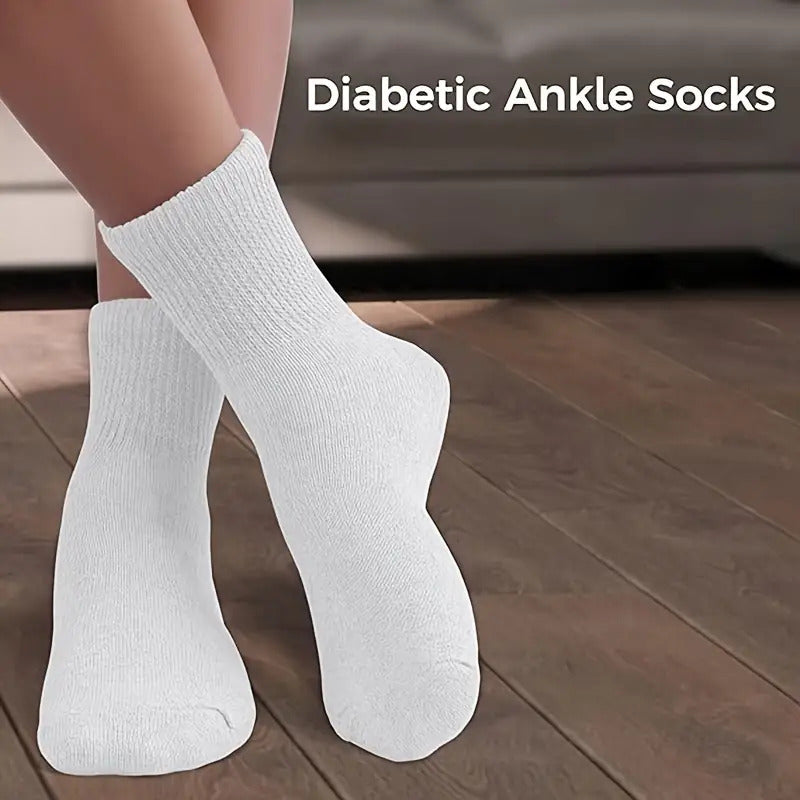 6-Pair Unisex Non-Binding Diabetic Crew Socks