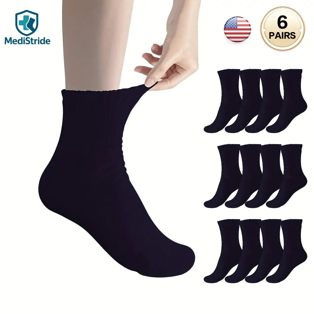 6-Pair Breathable Diabetic Low-Cut Socks