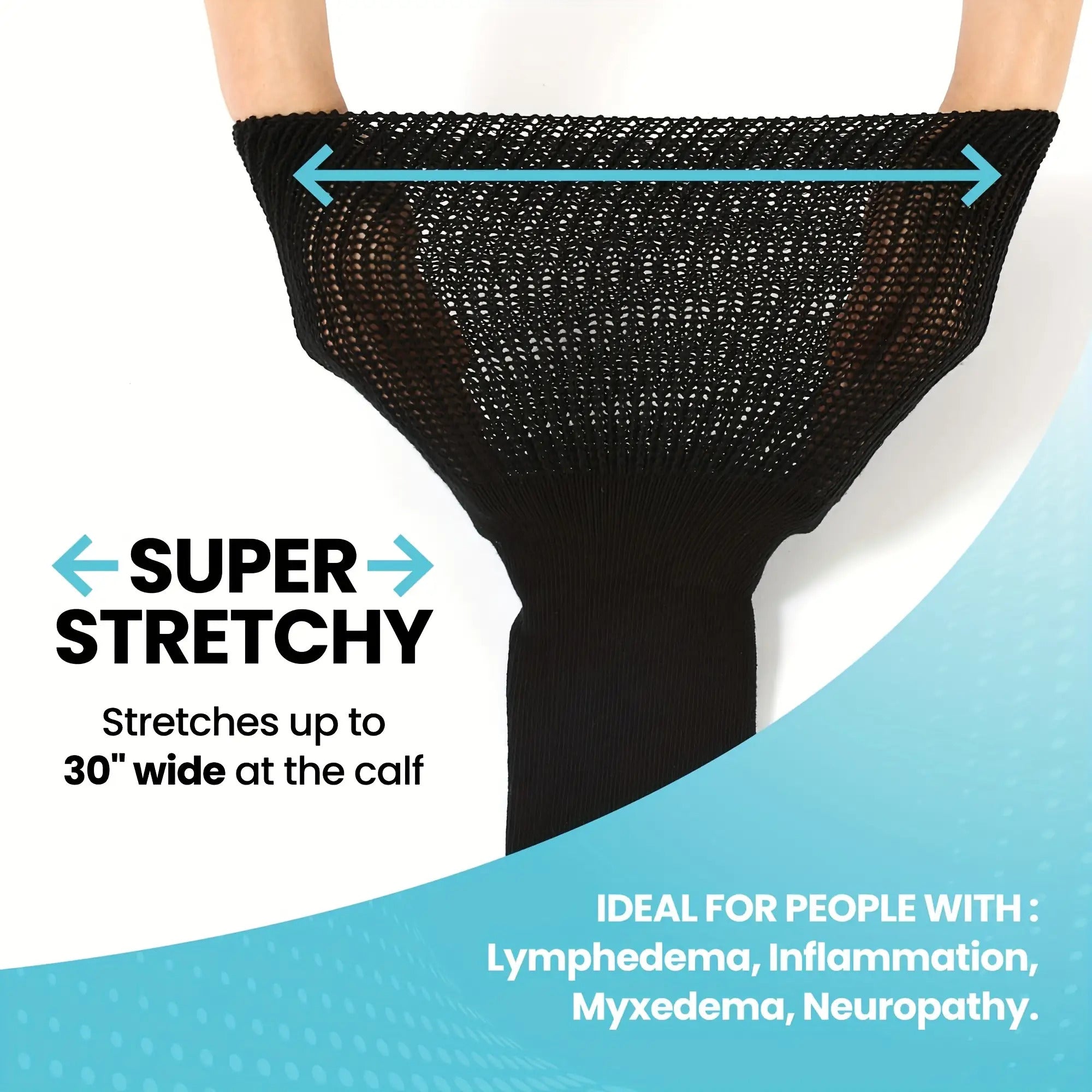 Extra Wide Socks，Suitable for swollen feet，Men and women can stretch to30Inch，Medium and Large Size Socks，Unbound Seamless Socks，Loose Style，Neuropathy and Heavyweight Seniors - Most sizes are suitable