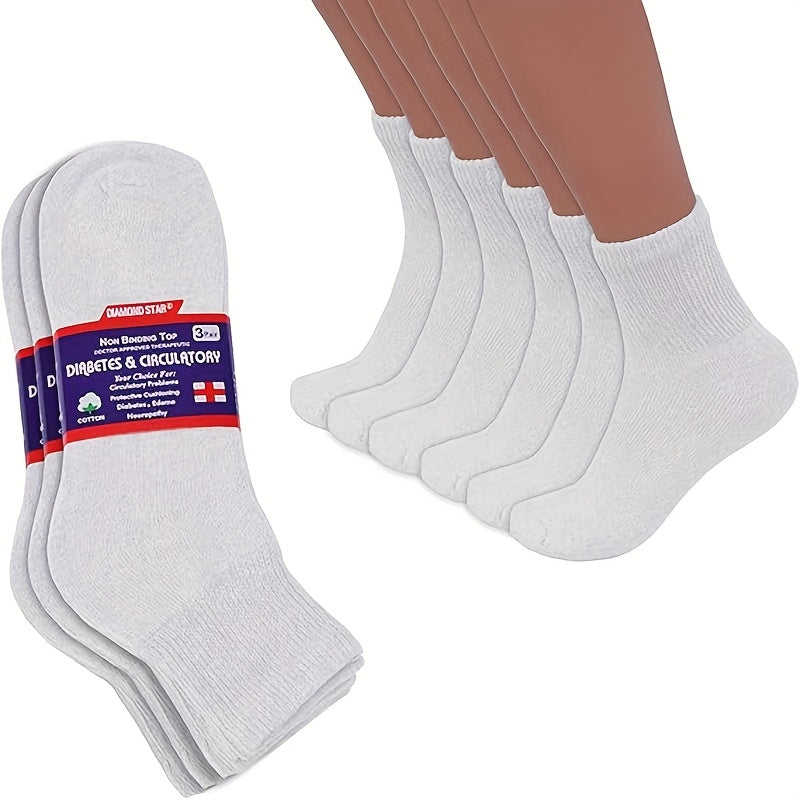 6-Pair Unisex Non-Binding Diabetic Crew Socks