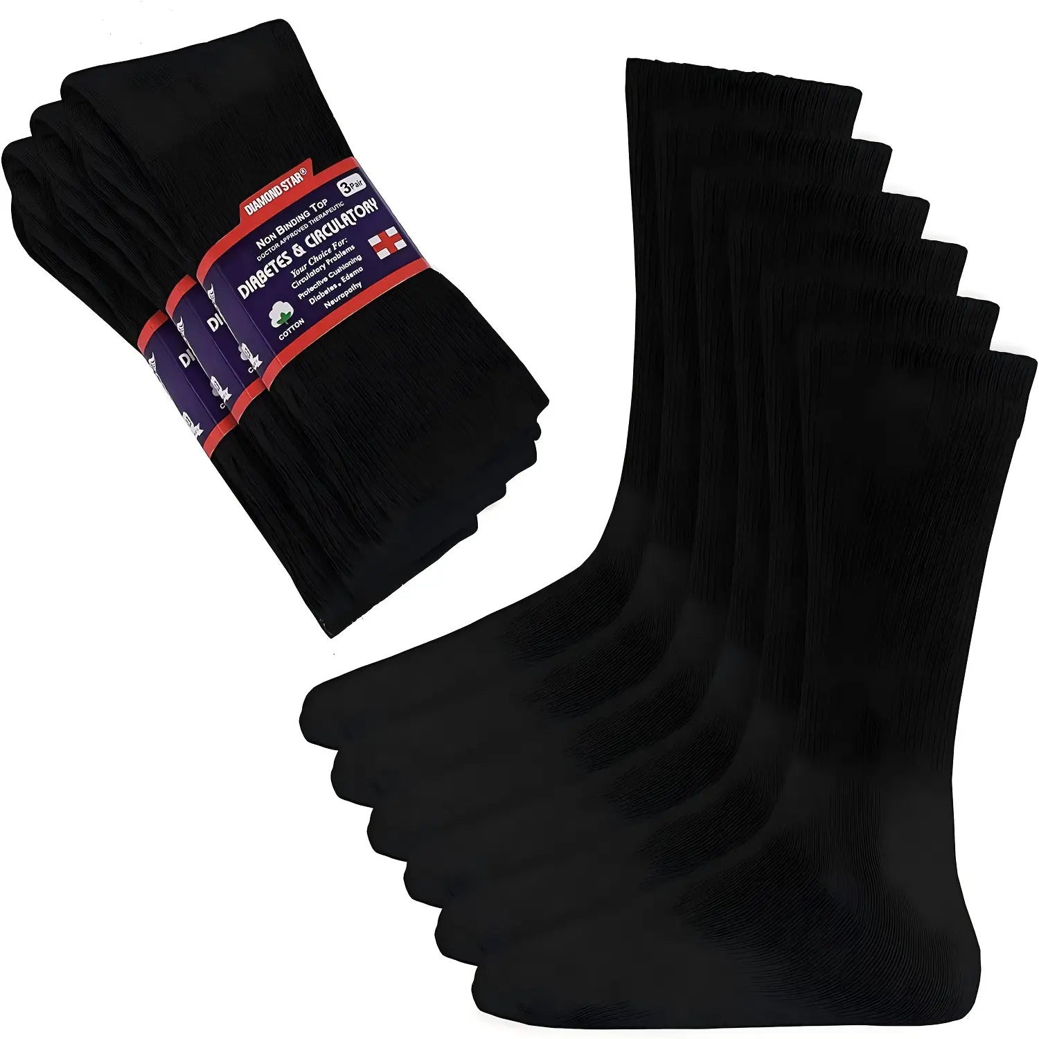 18Double Socks - Unfettered Circular Buffering，Soft and unrestricted open design，Suitable for neuropathy、Blood circulation issues，Daily and Special Care - Unisex（Multi-color packaging：Gray/Black/Beige/Purplish Blue）- Ideal choice for diabetic patients and