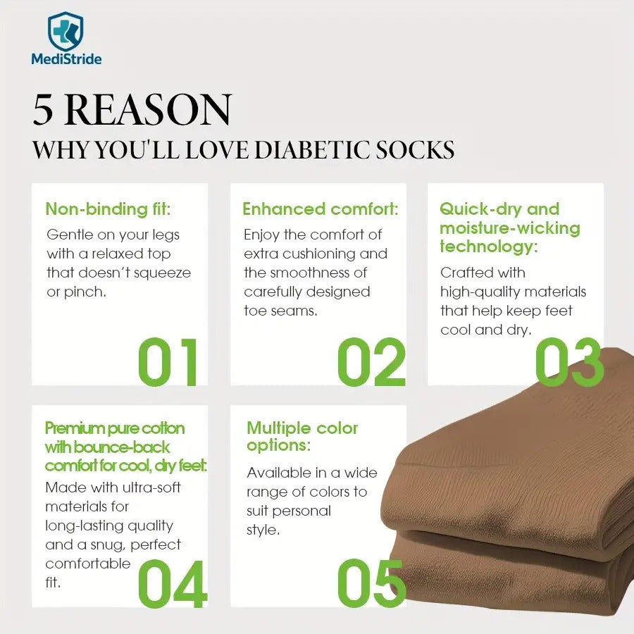 6-Pair Breathable Diabetic Low-Cut Socks
