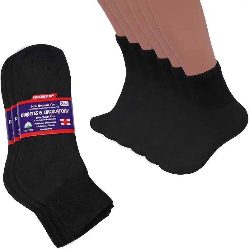 6-Pair Unisex Non-Binding Diabetic Crew Socks