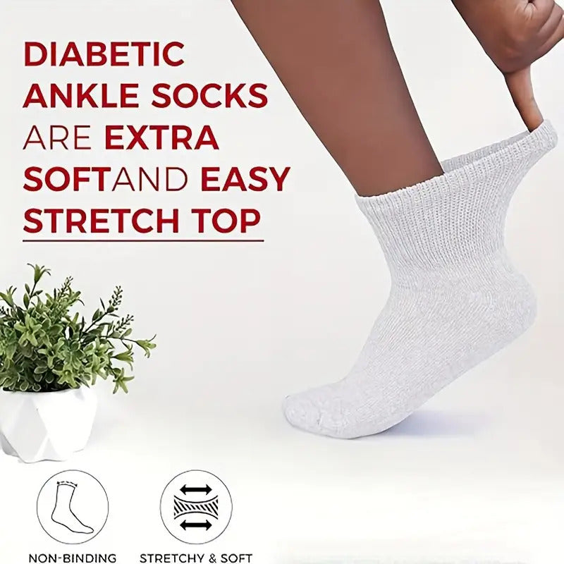 6-Pair Unisex Non-Binding Diabetic Crew Socks