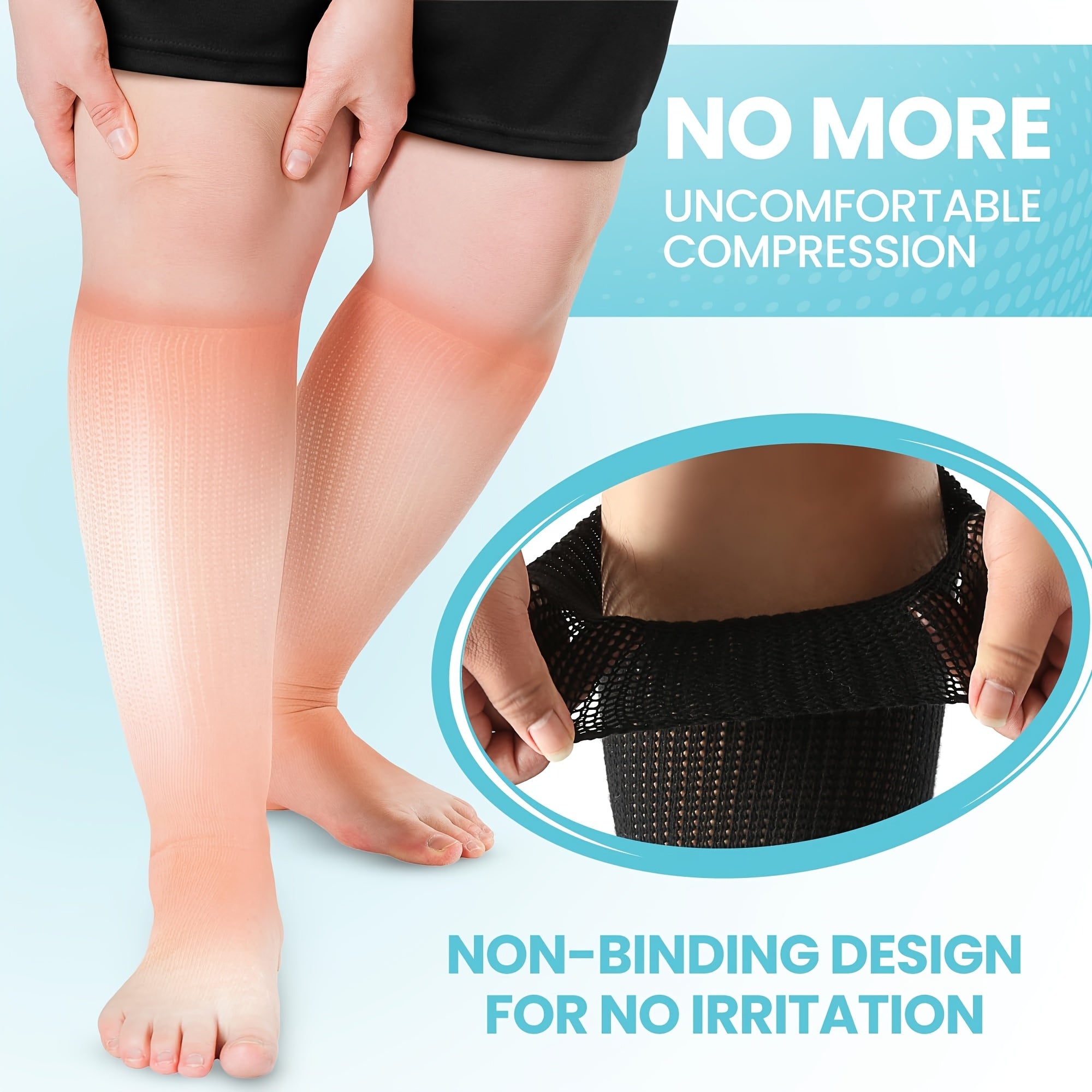 Extra Wide Socks，Suitable for swollen feet，Men and women can stretch to30Inch，Medium and Large Size Socks，Unbound Seamless Socks，Loose Style，Neuropathy and Heavyweight Seniors - Most sizes are suitable