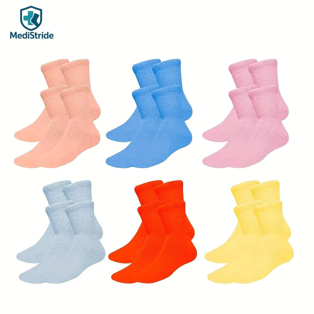 6Shuanghe12Double Color Non-restraint Diabetic Socks，Seamless toe，Promote Blood Circulation，Moisture-absorbing cotton socks for sensitive feet