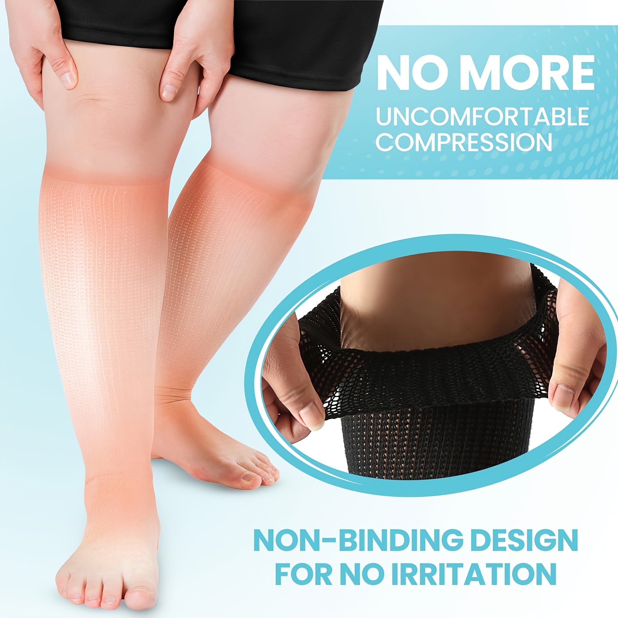 Extra Wide Socks，Suitable for swollen feet，Men and women can stretch to30Inch，Medium and Large Size Socks，Unbound Seamless Socks，Loose Style，Neuropathy and Heavyweight Seniors - Most sizes are suitable