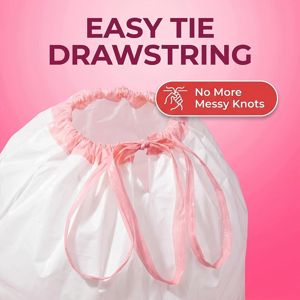 45 packs, 13-gallon, extendable, heavy-duty plastic multi-purpose disposable garbage bags