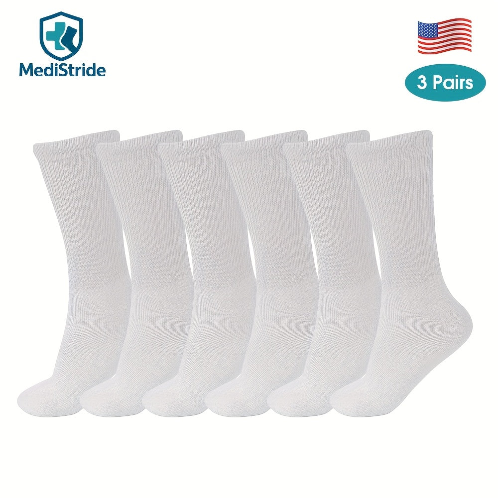 White Diabetic Socks，Non-restrictive，Moisture Wicking，Seamless toe，Suitable for sensitive feet