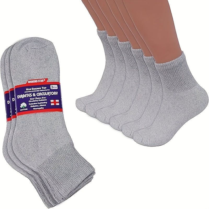 6-Pair Unisex Non-Binding Diabetic Crew Socks