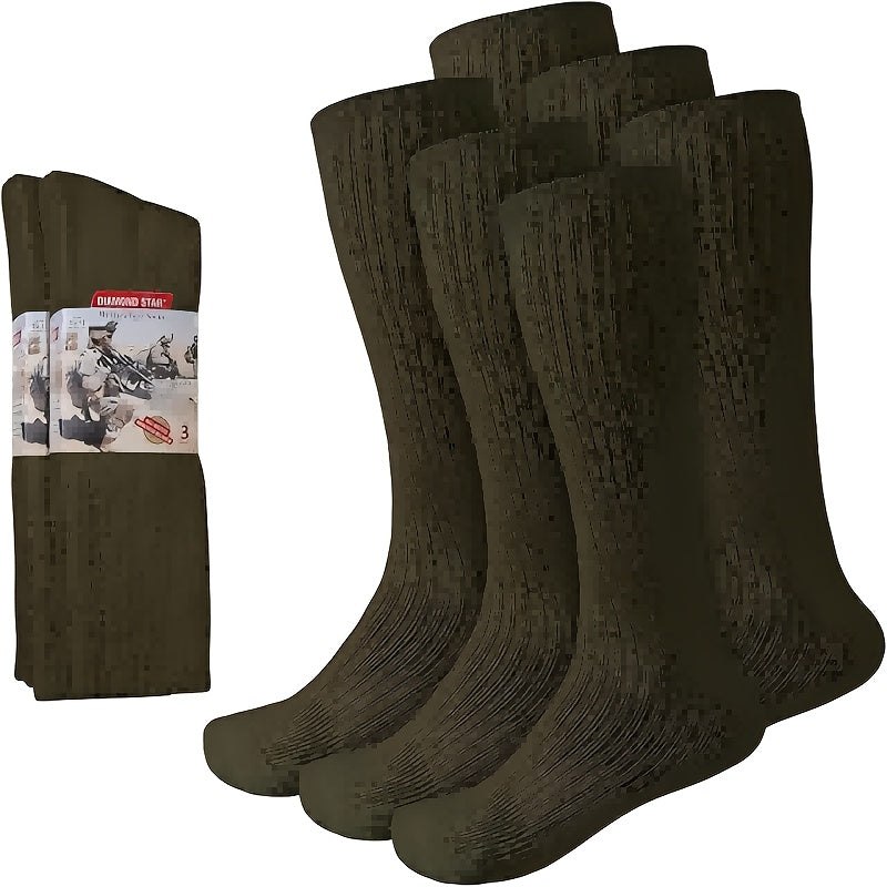 6Double MEDISTRIDE Quick-Dry Mid-Calf Socks，Suitable for firefighters、Police、hiker - Breathable Nylon/Spandex/Polyester Blend，Enhanced toe and heel，Moisture Wicking，Non-Therapeutic，Diabetes Care，Essential for Hiking，Socks with military style，Durable sock