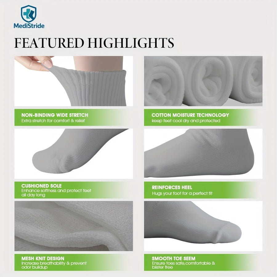 6-Pair Breathable Diabetic Low-Cut Socks