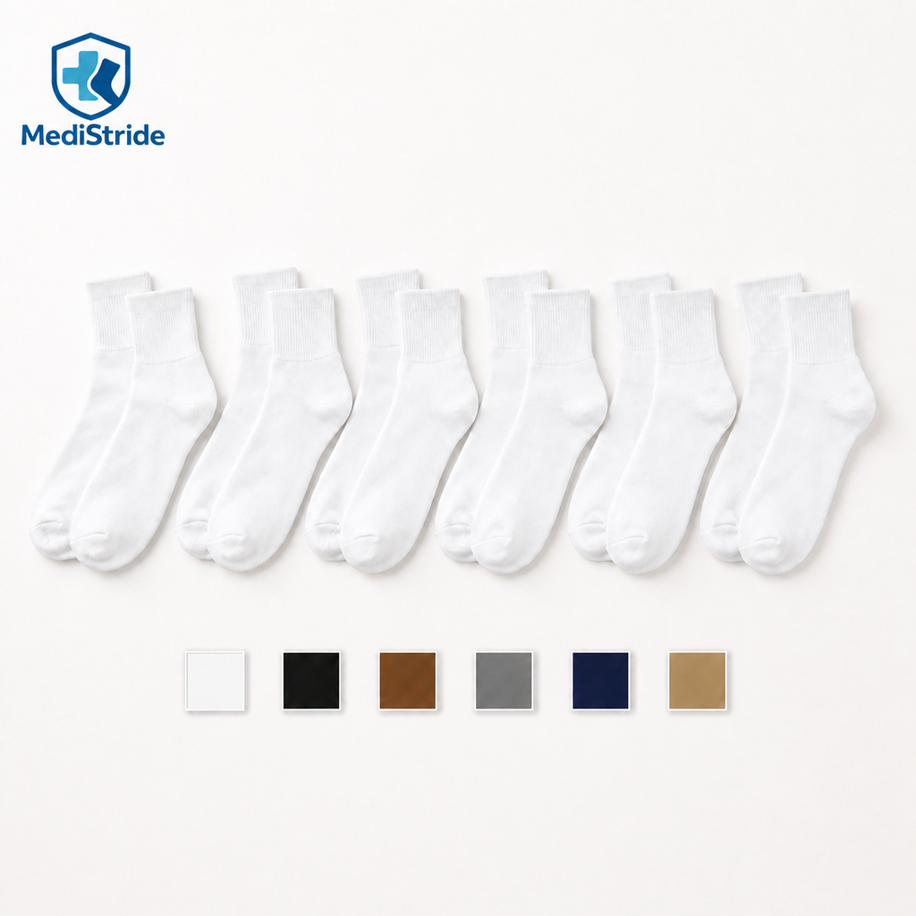 6-Pair Unisex Non-Binding Diabetic Crew Socks
