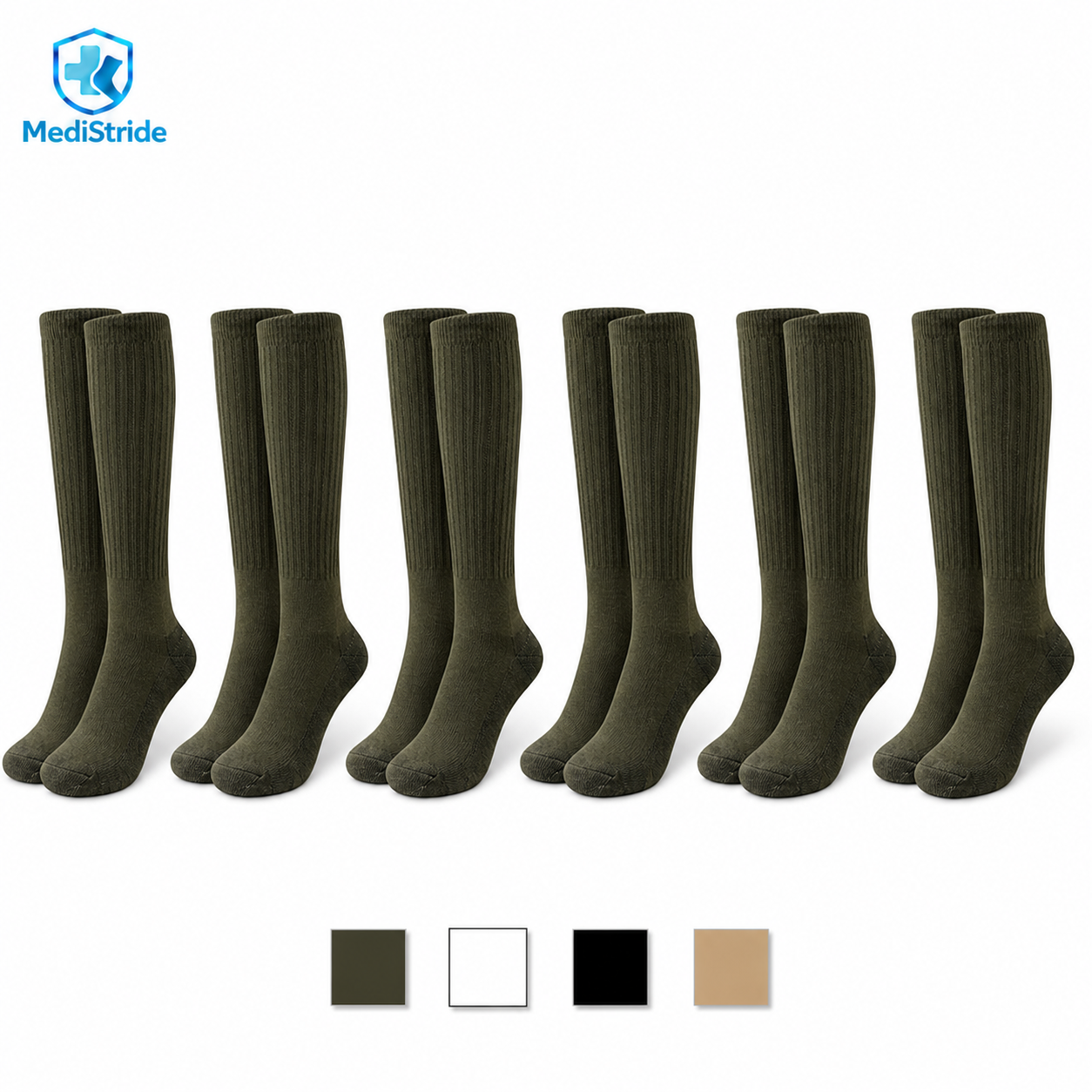 6-Pair Reinforced Mid-Calf Work Socks
