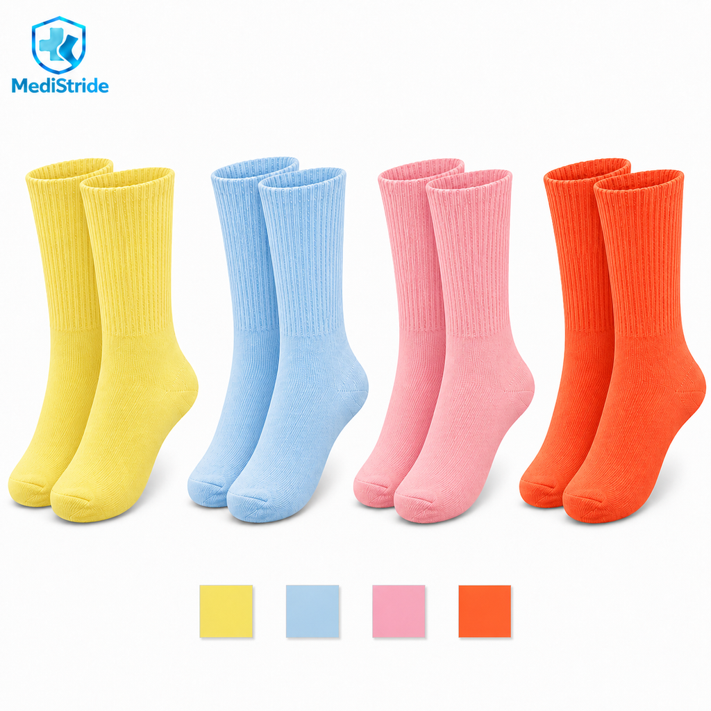 Colorful Non-Binding Diabetic Crew Socks