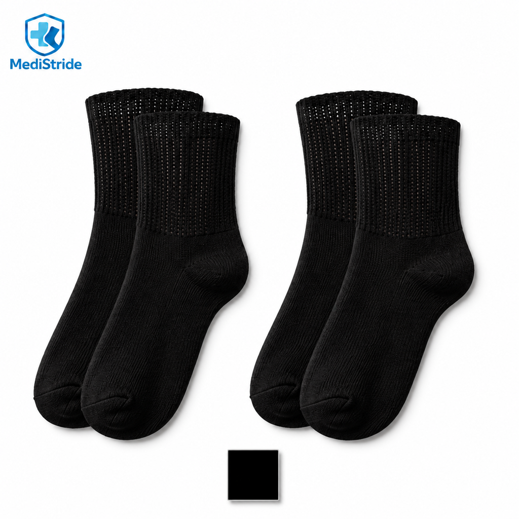 Extra-Wide Non-Binding Diabetic Crew Socks