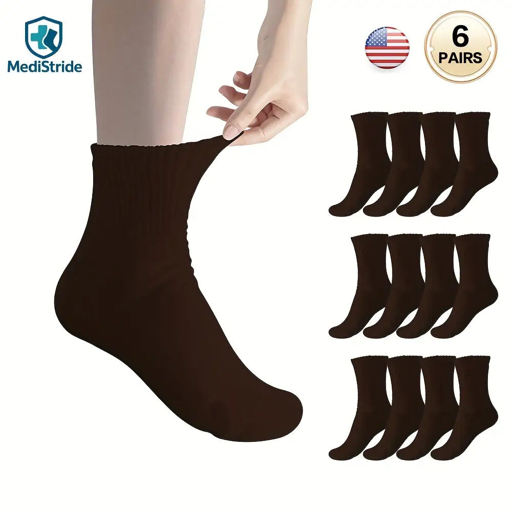 6-Pair Breathable Diabetic Low-Cut Socks