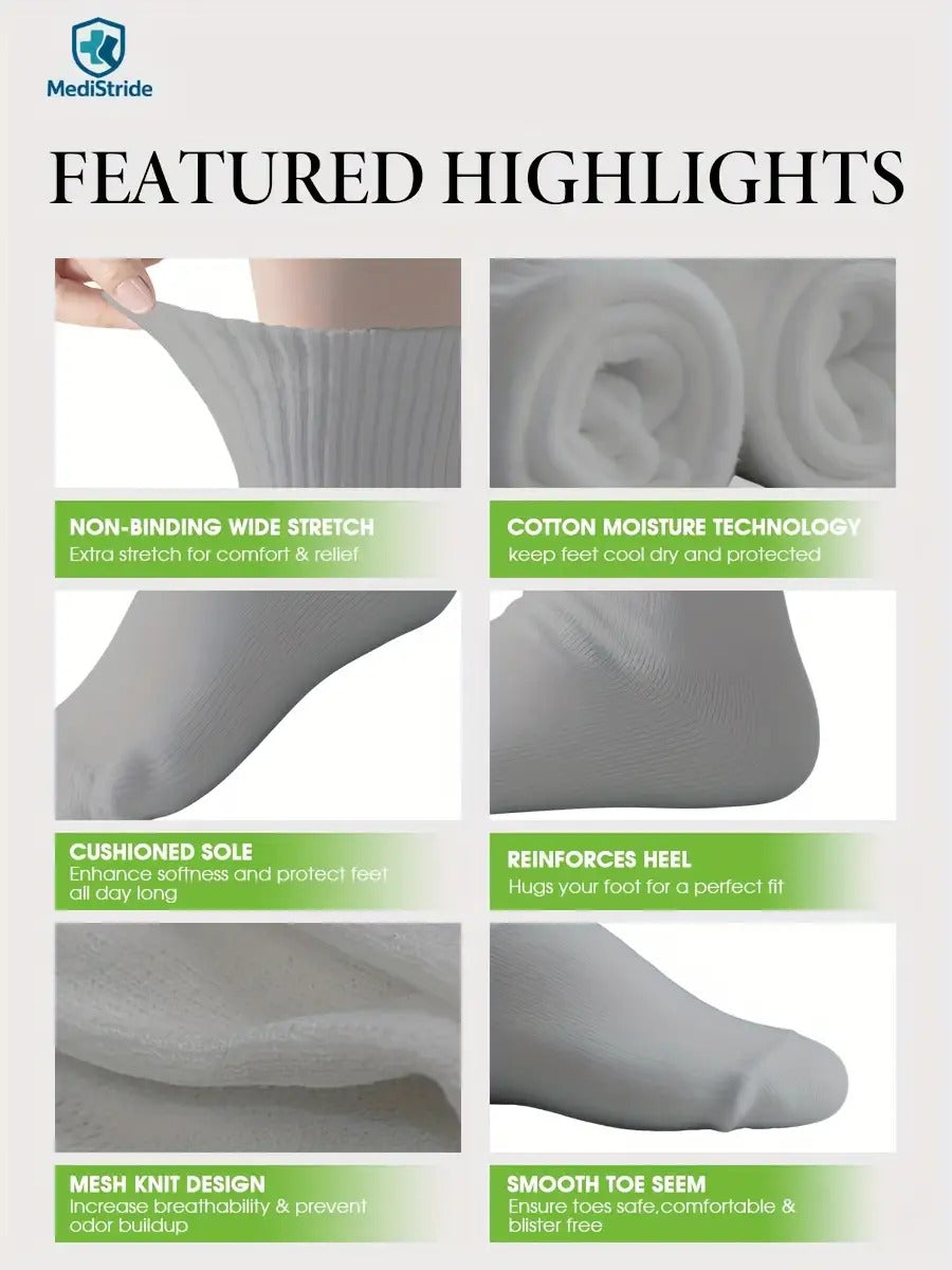 18Double Socks - Unfettered Circular Buffering，Soft and unrestricted open design，Suitable for neuropathy、Blood circulation issues，Daily and Special Care - Unisex（Multi-color packaging：Gray/Black/Beige/Purplish Blue）- Ideal choice for diabetic patients and