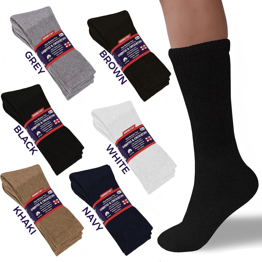 18Double Socks - Unfettered Circular Buffering，Soft and unrestricted open design，Suitable for neuropathy、Blood circulation issues，Daily and Special Care - Unisex（Multi-color packaging：Gray/Black/Beige/Purplish Blue）- Ideal choice for diabetic patients and